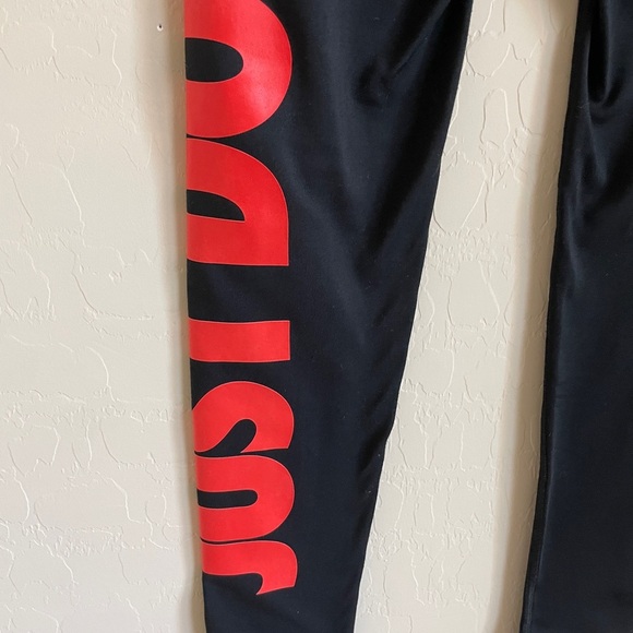 Nike Pro Leggings Just Do It Spellout Black Red Women’s Small Dri Fit - Picture 9 of 9